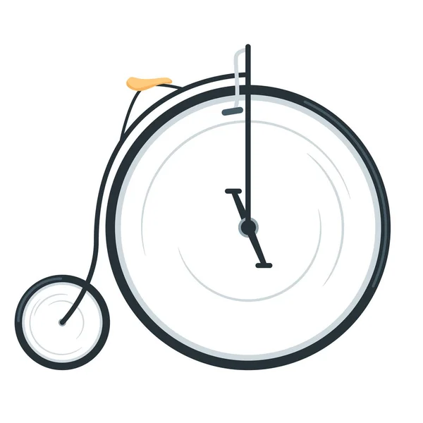 Penny farthing bicicleta plana vector ilustración — Vector de stock