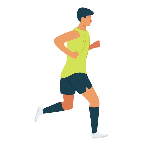 Atlet, běžec na ranní kreslené vektorové ilustraci — Stockový vektor