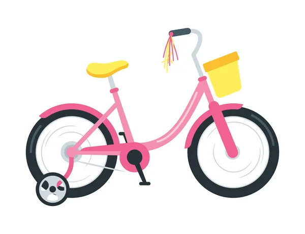 Niños bicicleta plana vector ilustración — Vector de stock