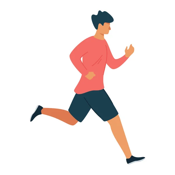 Running man flat vector illustration — Stock Vector
