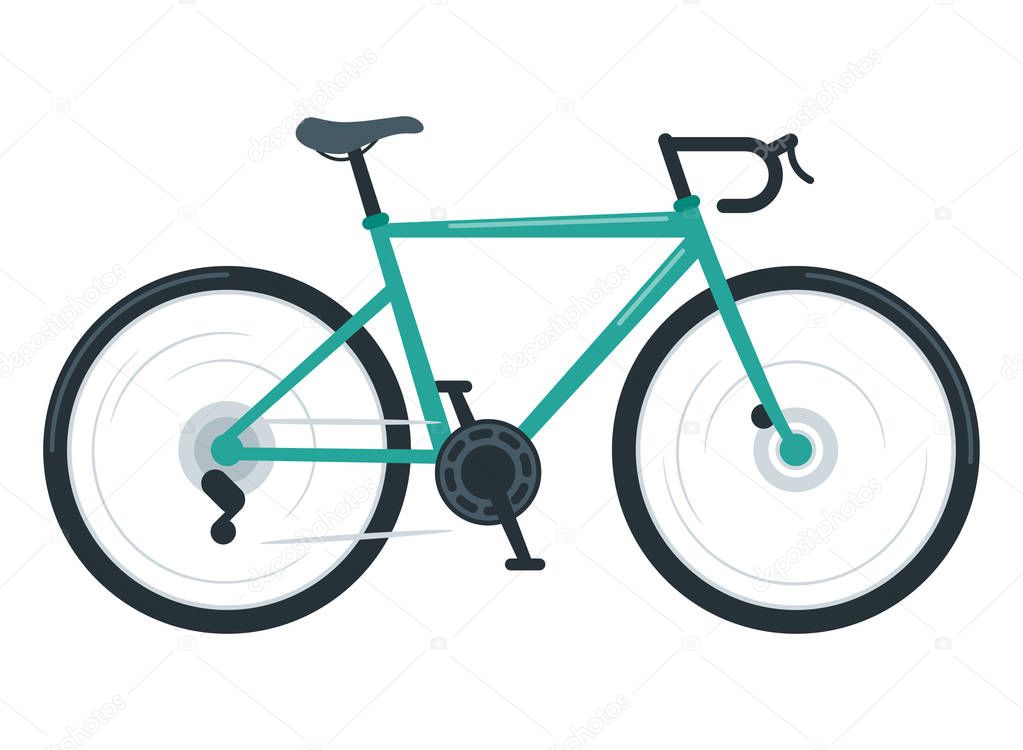 Road bike flat vector illustration