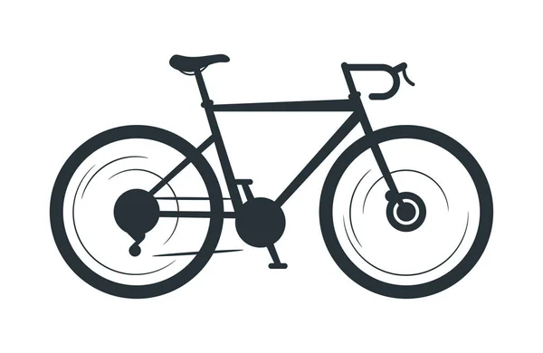 Illustrazione della silhouette del vettore della bicicletta stradale — Vettoriale Stock