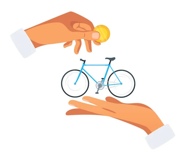 Alquiler de bicicletas, compra vector ilustración — Vector de stock