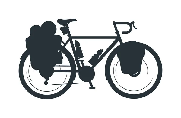 Illustration de silhouette vectorielle de vélo de tourisme — Image vectorielle