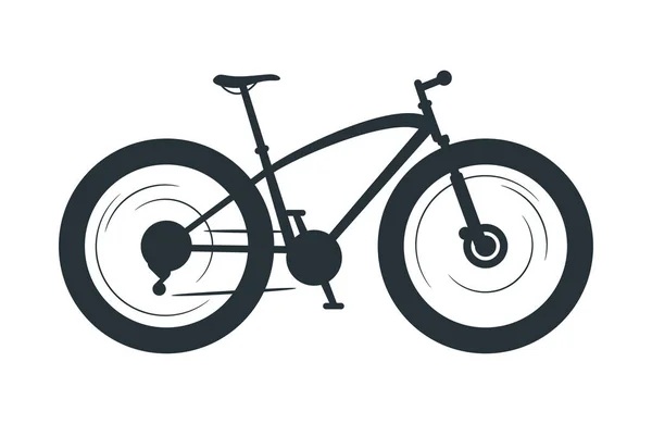 Grasso bicicletta silhouette illustrazione — Vettoriale Stock