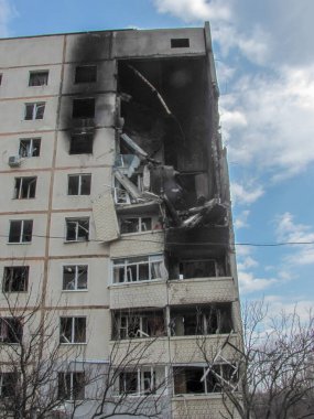 Ukrayna 'daki savaş Rus birlikleri tarafından yıkılan binalar..