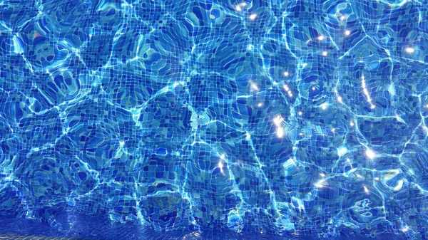 Astratto Acqua Blu Nella Piscina Con Onda Sfondo — Foto Stock