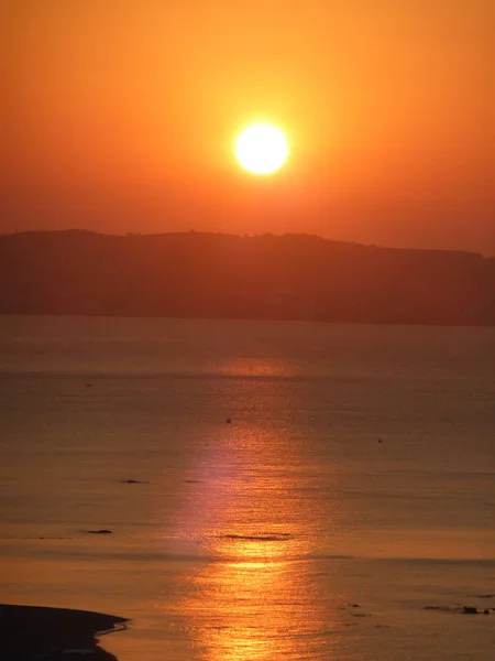 Lever Soleil Mer Sur Rhodes Grèce — Photo