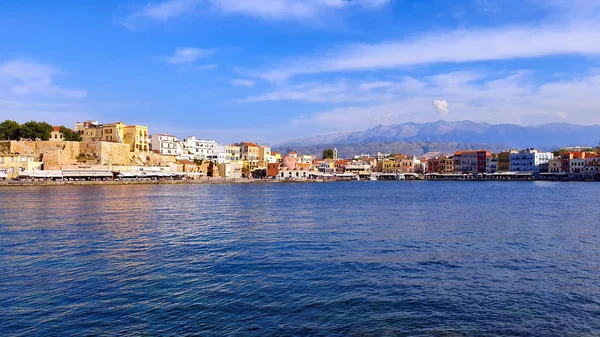 Oude Venetiaanse Haven Van Chania Kreta Griekenland — Stockfoto