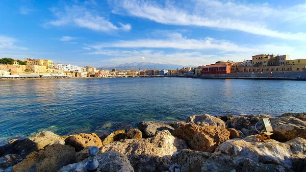 Antiguo Puerto Veneciano Chania Creta Grecia — Foto de Stock