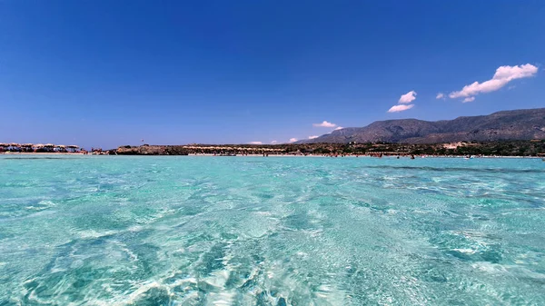 Água Cristalina Praia Elafonisi Creta Grécia — Fotografia de Stock