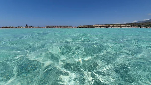 Água Cristalina Praia Elafonisi Creta Grécia — Fotografia de Stock