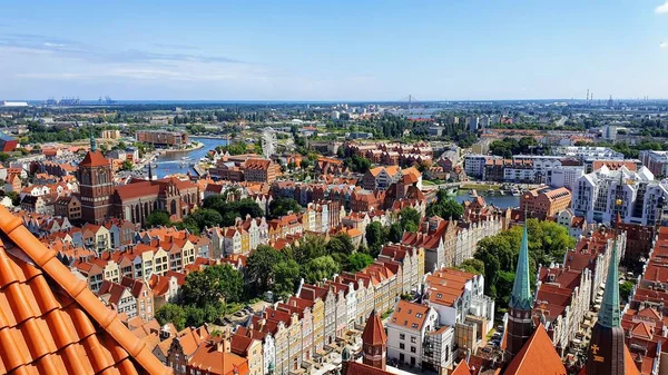 Top view of Gdansk from the tower of St. Mary\'s Basilica, Poland