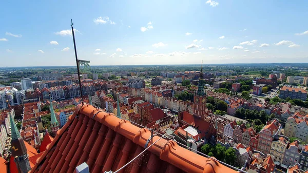 Vista Superior Gdansk Torre Basílica Santa Maria Polônia — Fotografia de Stock