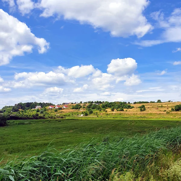 Paisagem Rural Polonesa Dia Nublado — Fotografia de Stock