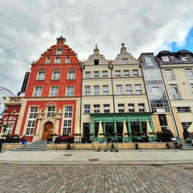 Elblag, Polonya - 21 Temmuz 2020: Eski Elblag Kasabası, Polonya