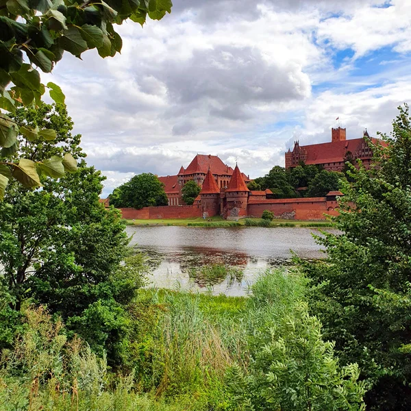 Castillo Malbork Río Nogat Polonia — Foto de Stock