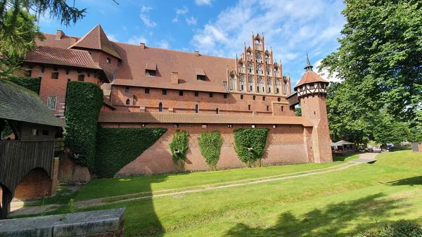 Stěny Teutonského Hradu Malborku Polsko — Stock fotografie