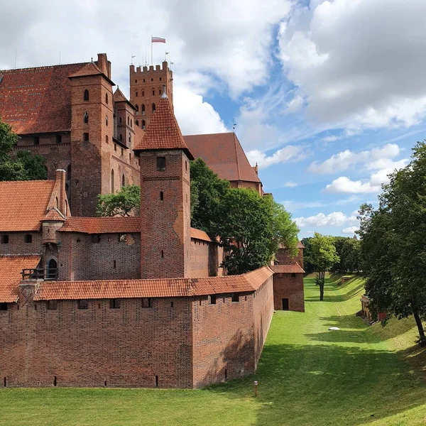 Stěny Teutonského Hradu Malborku Polsko — Stock fotografie