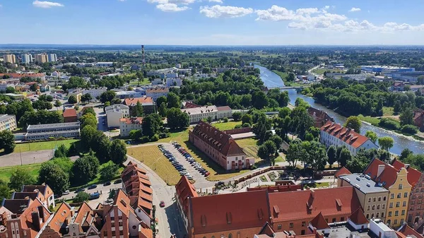 Vista Aérea Elblag Polonia Vista Desde Torre Catedral — Foto de Stock