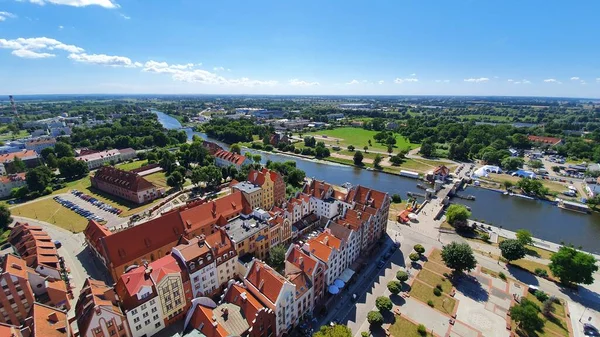 Vista Aérea Elblag Polonia Vista Desde Torre Catedral — Foto de Stock