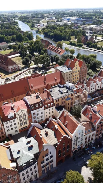 Αεροφωτογραφία Του Elblag Πολωνία Θέα Από Τον Καθεδρικό Πύργο — Φωτογραφία Αρχείου