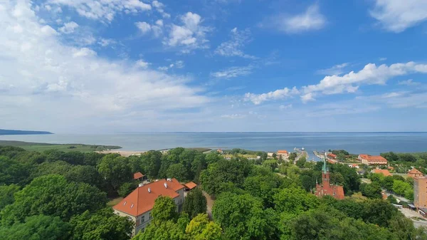 Vista Aérea Del Borde Laguna Del Vístula Frombork Polonia — Foto de Stock