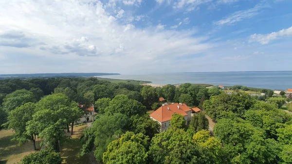 Vista Aérea Del Borde Laguna Del Vístula Frombork Polonia — Foto de Stock