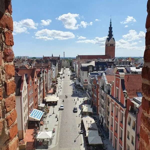 Elbing Polen August 2020 Die Altstadt Von Elbing Vom Fenster — Stockfoto