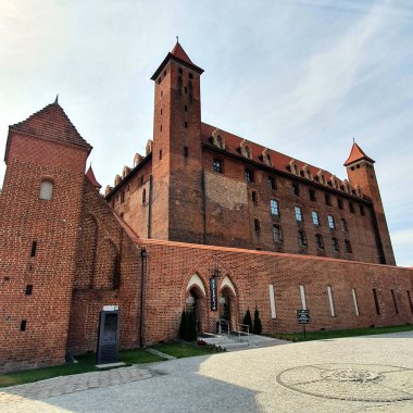 Gniew, Polonya - 19 Ağustos 2020: Gniew 'deki Kale.