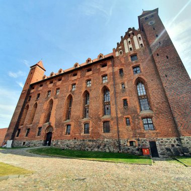 Gniew, Polonya - 19 Ağustos 2020: Gniew 'deki Kale.