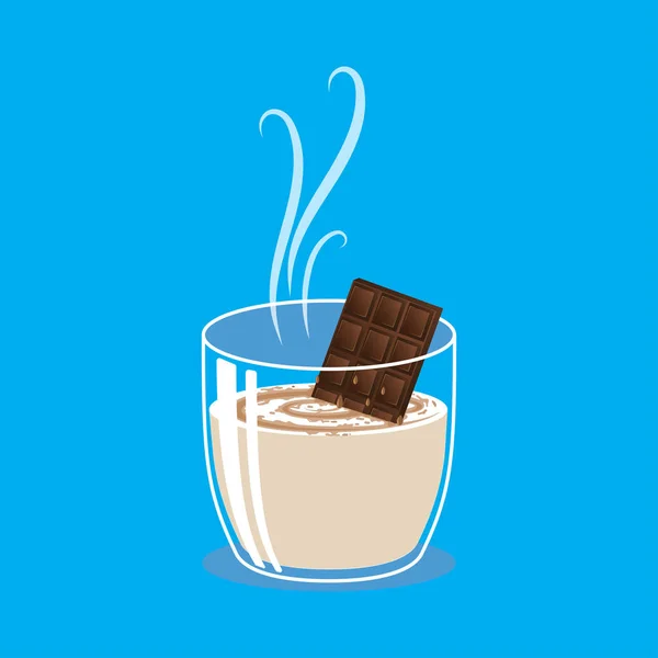 Submarine Beverage Chocolate Hot Milk Vector Illustration — Stock Vector