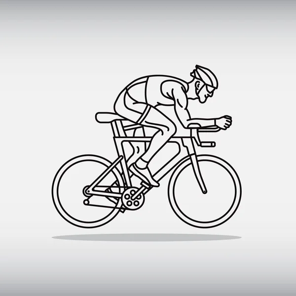 自転車ベクトルイラストに乗るスポーツマン — ストックベクタ