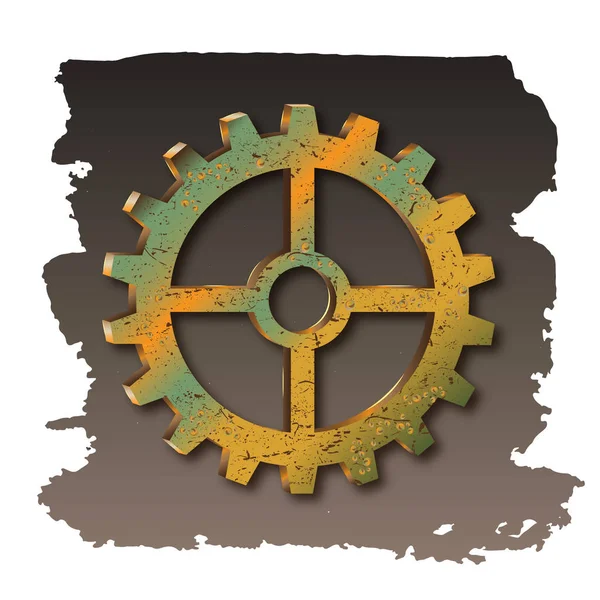 Rusty Gear Steampunk Style Illustration Vector Graphics