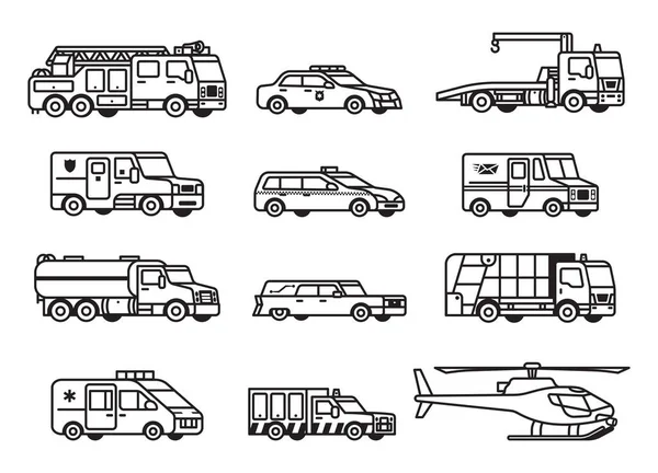 Set Vector Icons Vehicles Cars City Theme Stock Illustration