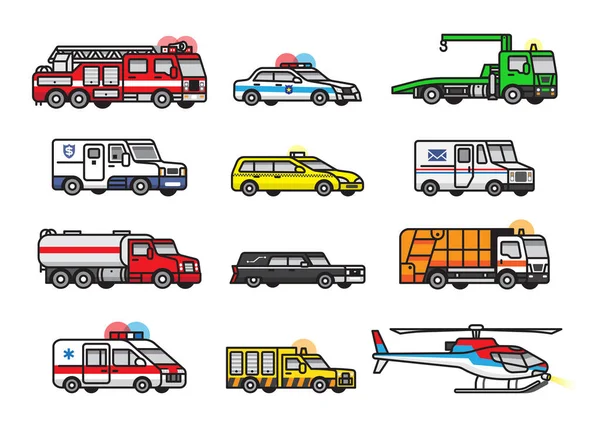 Set Vector Icons Vehicles Cars City Theme Royalty Free Stock Illustrations