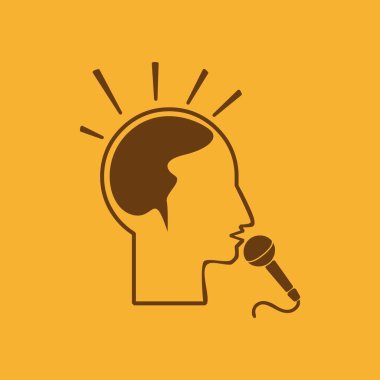 Düşünüyorum, mikrofon vektör çizim