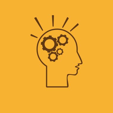 baş ve cogwheels vektör simgesi