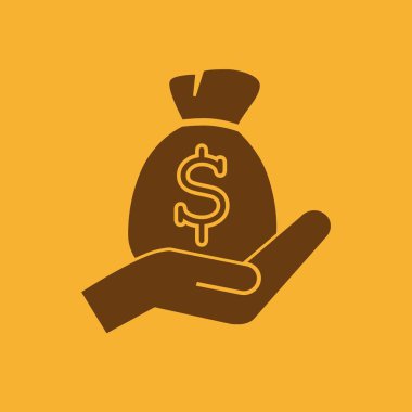 Paran ve el vektör simgesi