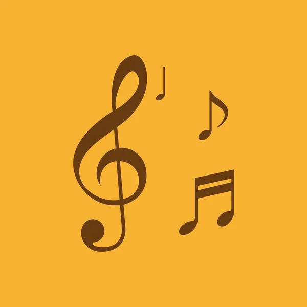 Notas Musicales Icono Vectorial — Vector de stock