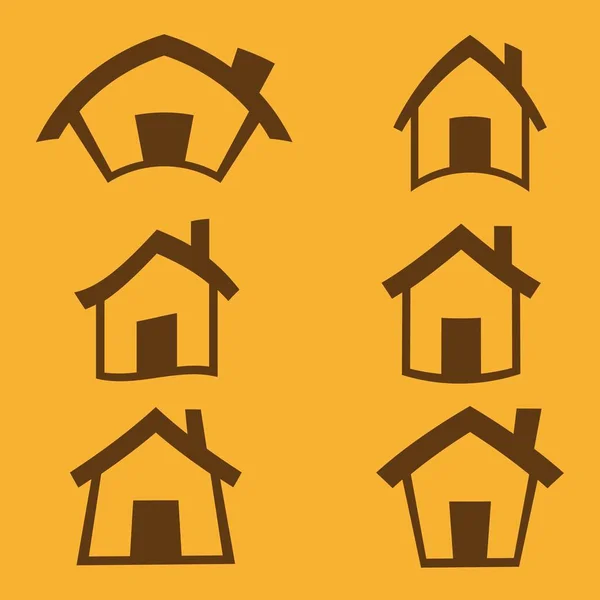 Casas Ícones Ilustração Vetor Home —  Vetores de Stock