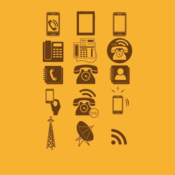 Phone Set Icons Vector Illustration — Stock Vector