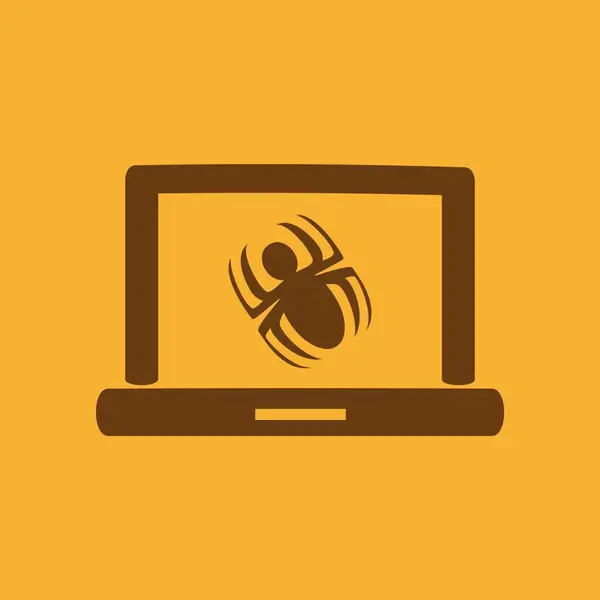 Laptop Está Infectado Por Ilustración Vectores Malware — Vector de stock