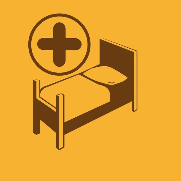 Απλή Νοσοκομείο Κρεβάτι Διάνυσμα — Διανυσματικό Αρχείο