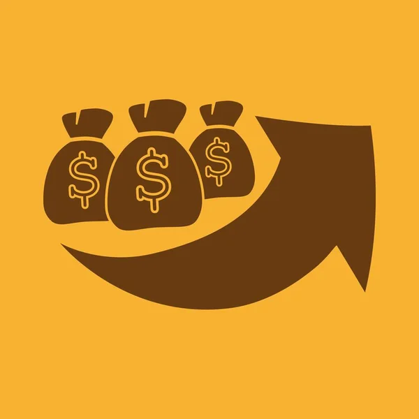 Moneybags Uprawiane Ikona Wektor Wykres — Wektor stockowy