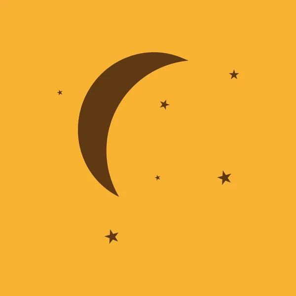 Lune Étoiles Icône Vectorielle — Image vectorielle