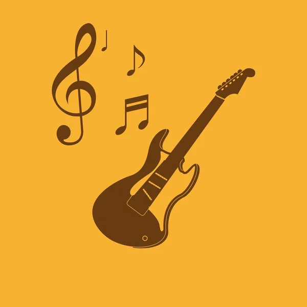 Ikon Vektor Sederhana Gitar - Stok Vektor