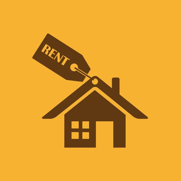 House Rent Simple Flat Vector Icon — Stock Vector