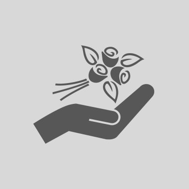 Gül basit simge tasarlamak vektör