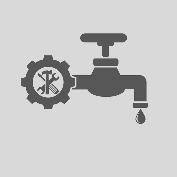 Woda Dotknij Ikonę Hydraulika Ilustracja Wektorowa — Wektor stockowy